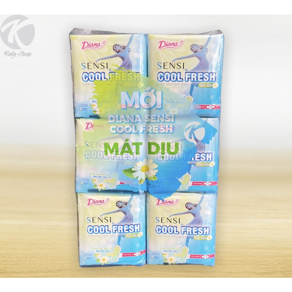 Combo 6 Gói Diana BVS Sensi Cool Fresh Mát Dịu Hoa Cúc 23cm [ SP Mới ]