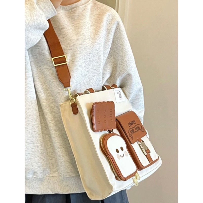 Túi Tote Đeo Vai Sức Chứa Lớn Thiết Kế Đơn Giản Dễ Thương