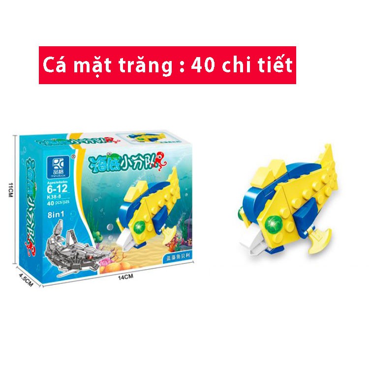 Đồ chơi lắp ghép các loại Cá- biệt đội đại dương chất liệu nhựa ABS cao cấp