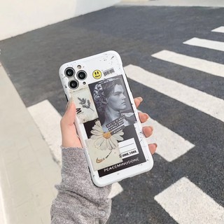 Ốp điện thoại TPU hình hoa cúc nghệ thuật cho iPhone 7 8Plus X Xs Xsmax Xr 11 11Pro 11Promax