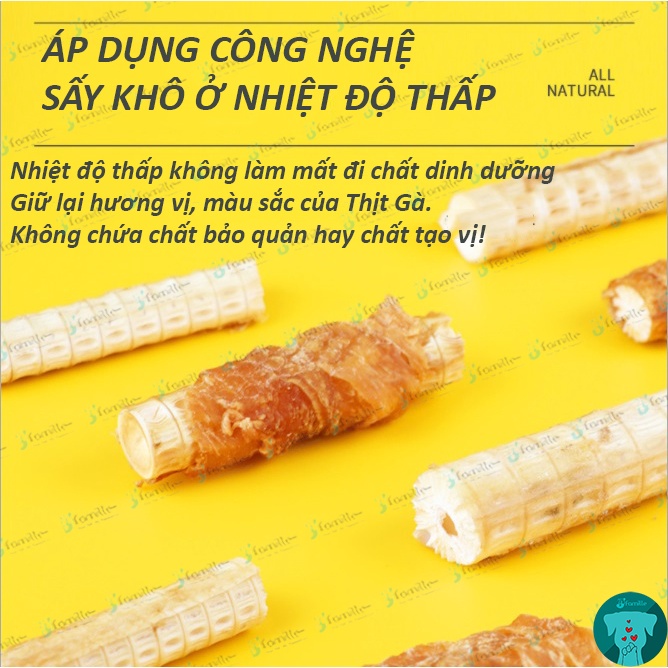 [BỔ SUNG COLLAGEN]Treat Thưởng Học Lệnh JFamille, Gà Phủ Sụn Cá, Pet Snack Gặm Dinh Dưỡng Thú Cưng. 100Gr/ JF133