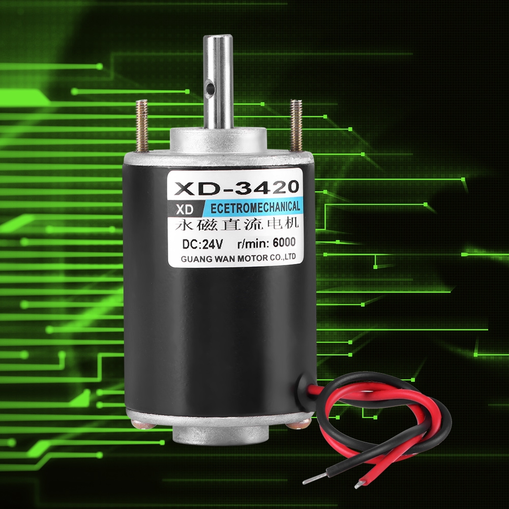Động cơ điện vĩnh cửu DC CW/CCW XD-3420 12/24V 30W tùy chọn