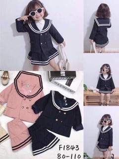 Set váy thủy thủ đuôi cá cho bé gái