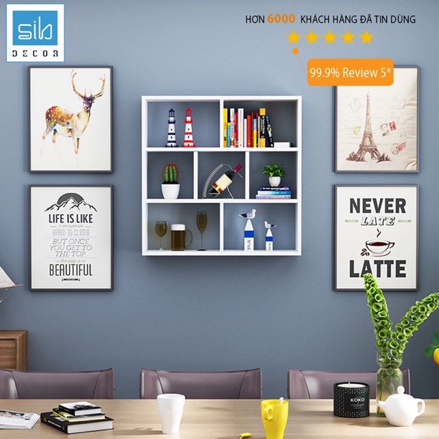 Kệ sách treo tường mẫu mới [có sẵn ] 80x80x20