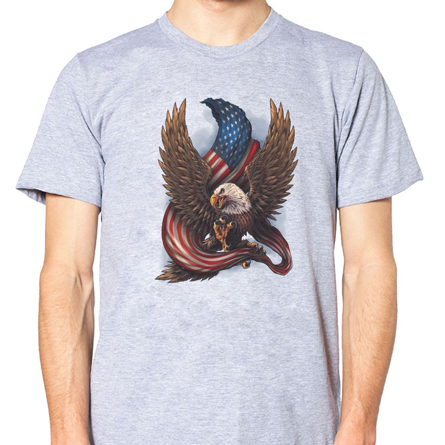 Áo thun Nam AZ - Đại bàng Mỹ Eagle America 3D - Form Rộng BIGSIZE F62
