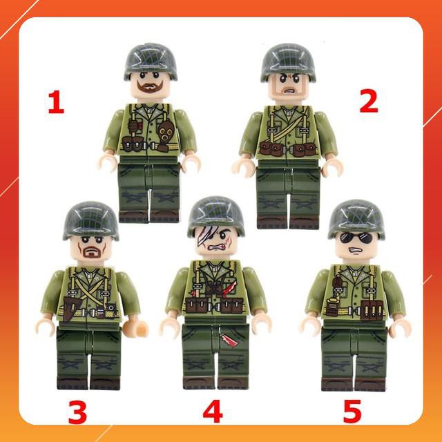 Đồ Chơi Minifigures Nhân Vật Lính Mỹ Có In Hình Balo Mặt Sau Siêu Đẹp NO.691 - Phụ Kiện MOC Army
