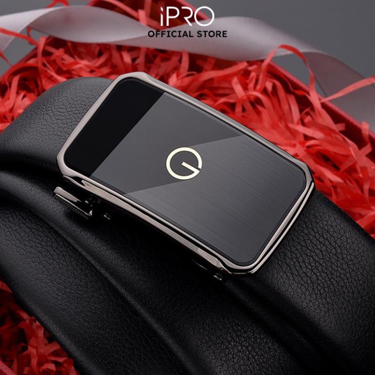 Thắt lưng nam da bò thật nguyên tấm thời trang cao cấp khóa tự động IPRO TL106 bảo hành 24 tháng ☯️
