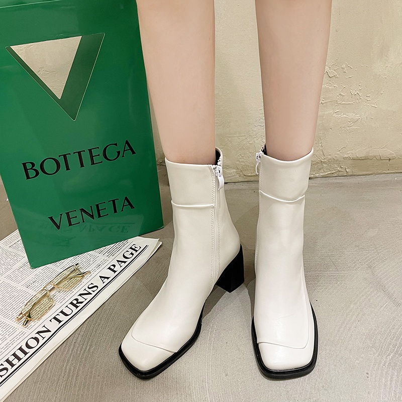 Giày bốt cao gót ống thấp thời trang Hàn Quốc 2021 cho nữ | BigBuy360 - bigbuy360.vn