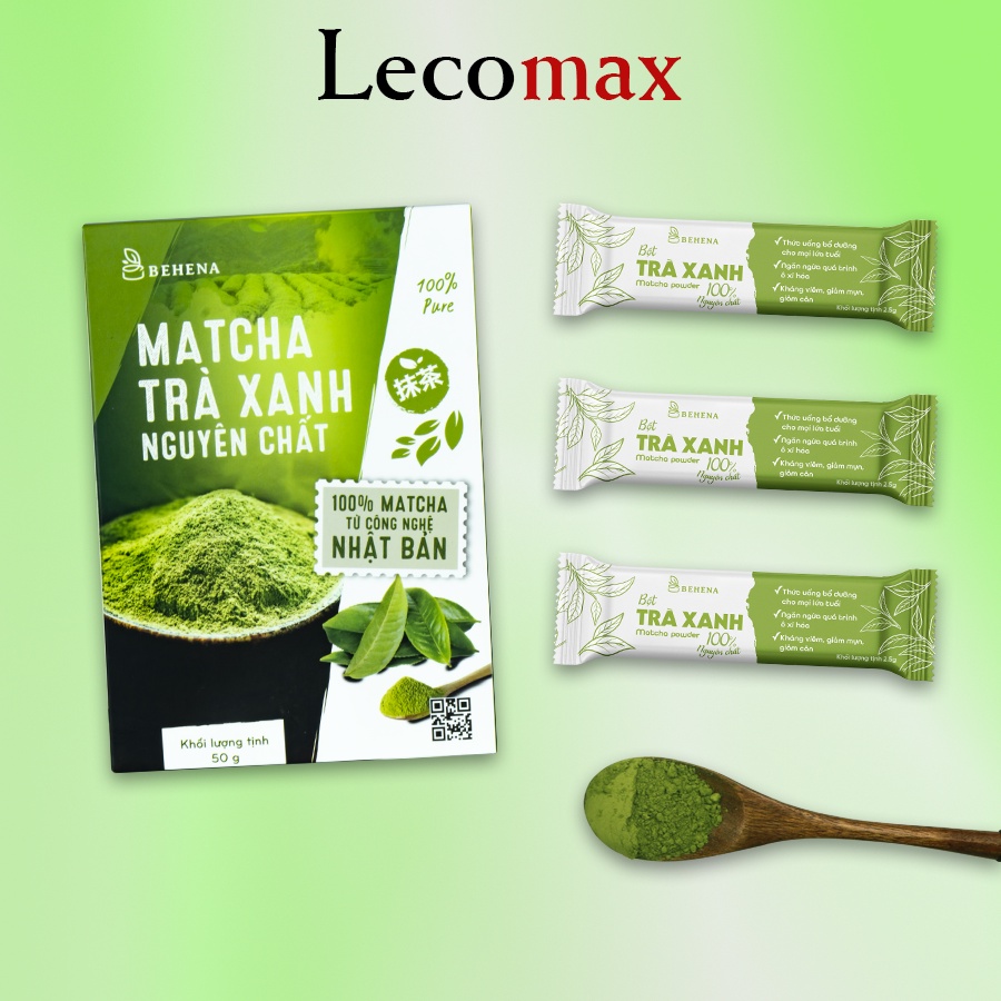 Bột trà xanh đắp mặt matcha nguyên chất làm bánh Nhật Bản tắm trắng Behena Lecomax LMB02