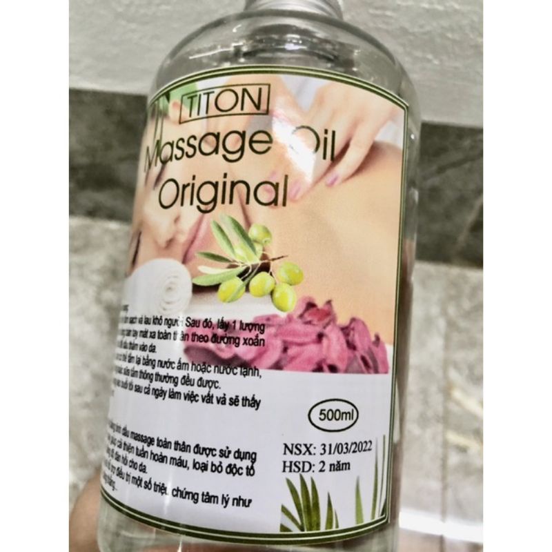 Dầu nền massage body không mùi trơn mềm có vòi nhấn chai 500ml