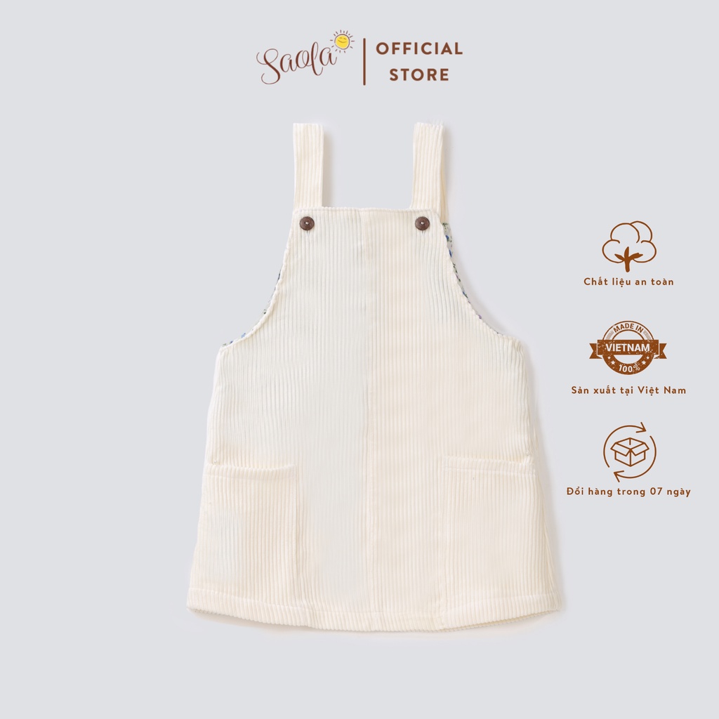Váy Yếm Bé Gái Chất Liệu Vải Nhung Tăm Cao Cấp - CHLOE PINAFORE DRESS - SCD004 - SAOLA KIDS CLOTHING