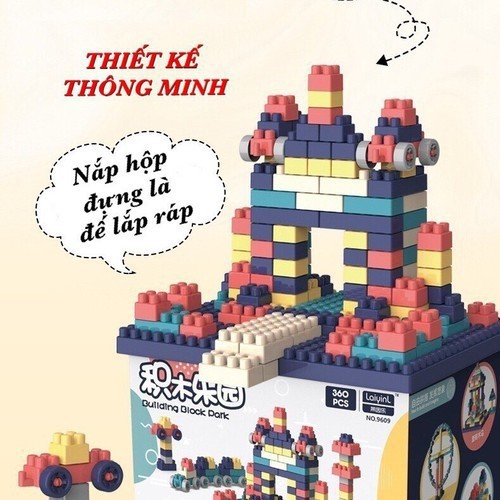 Bộ lắp ráp tạo hình 360 chi tiết theo ý muốn, đồ chơi giải trí cho bé