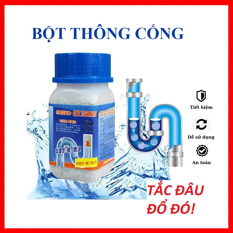 Bột Thông Tắc Cống Cực Mạnh - Thông Tắc Cống, Đường Ống, Bồn Cầu, Bồn Rửa Mặt