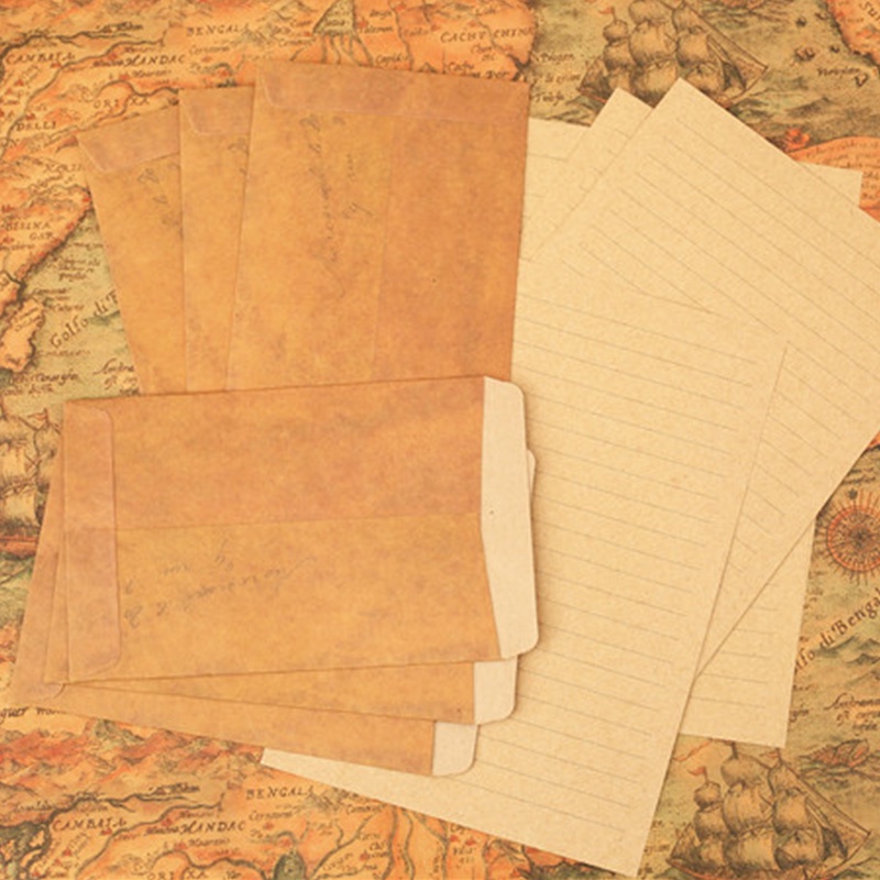 Set 10 Phong Bì Bằng Giấy Kraft Trơn Màu Sắc Cổ Điển