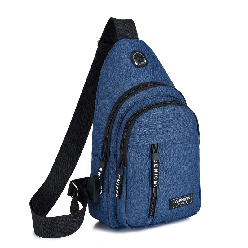 Túi Đeo Chéo Ngực Đựng Điện Thoại Có Cổng Sạc USB Phong Cách Thể Thao