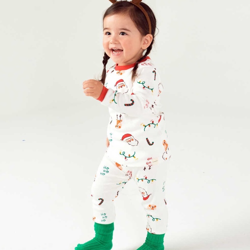 Bộ Noel Trăng Của Hãng Ttasom Nội Địa Hàn Quốc, Chất Thun Cotton Organic