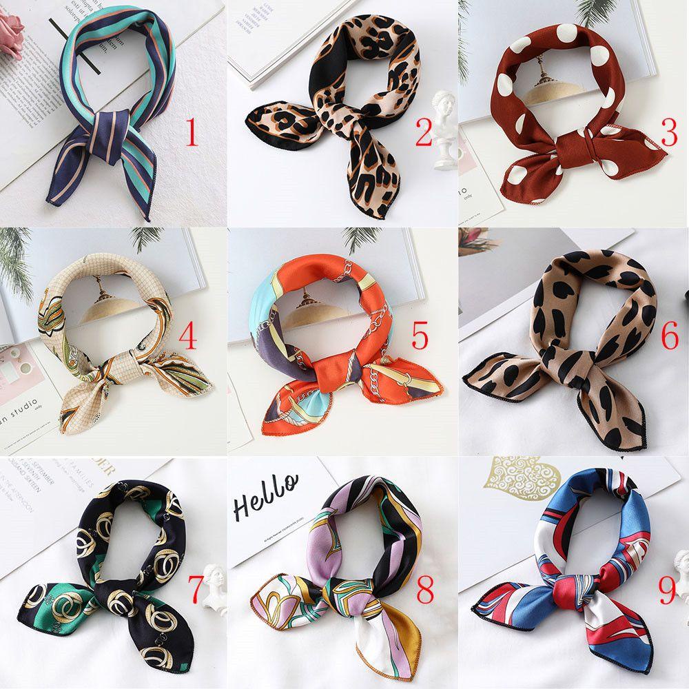 Khăn Choàng Cổ Vuông Bằng Lụa In Họa Tiết Thời Trang Dành Cho Nữ