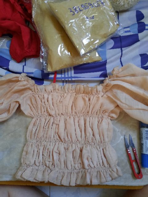 Áo croptop trễ vai tay phồng kèm ảnh thật | BigBuy360 - bigbuy360.vn