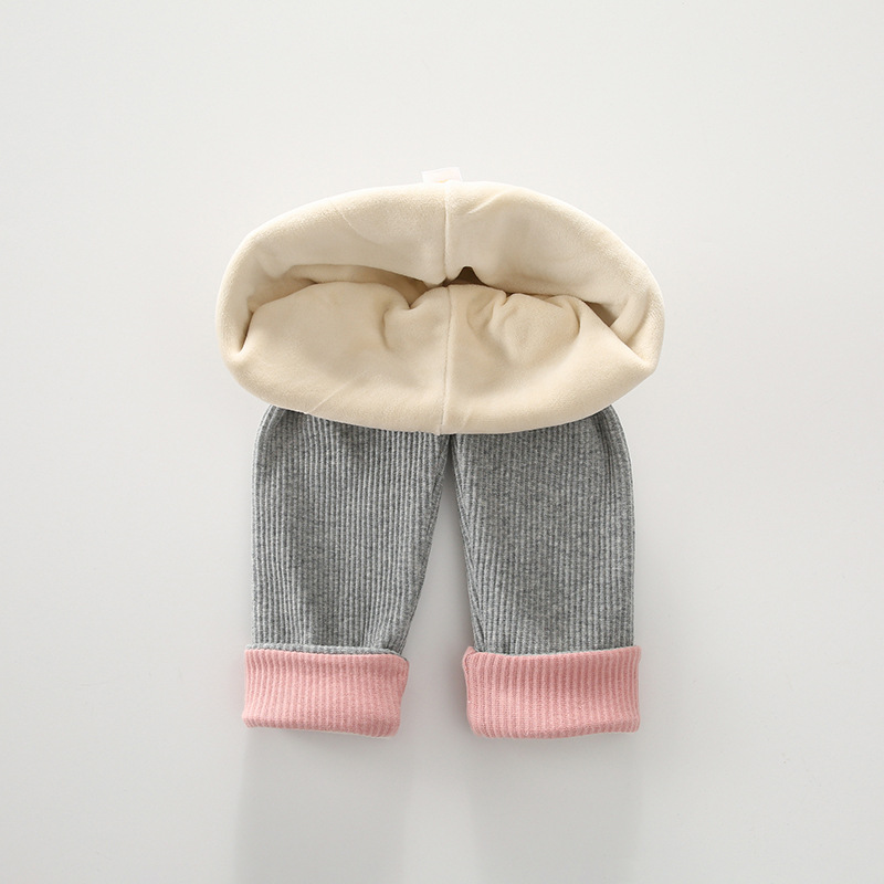 Quần Legging Lót Nhung Dày Dặn Giữ Ấm Phối Túi Xinh Xắn Cho Bé Gái