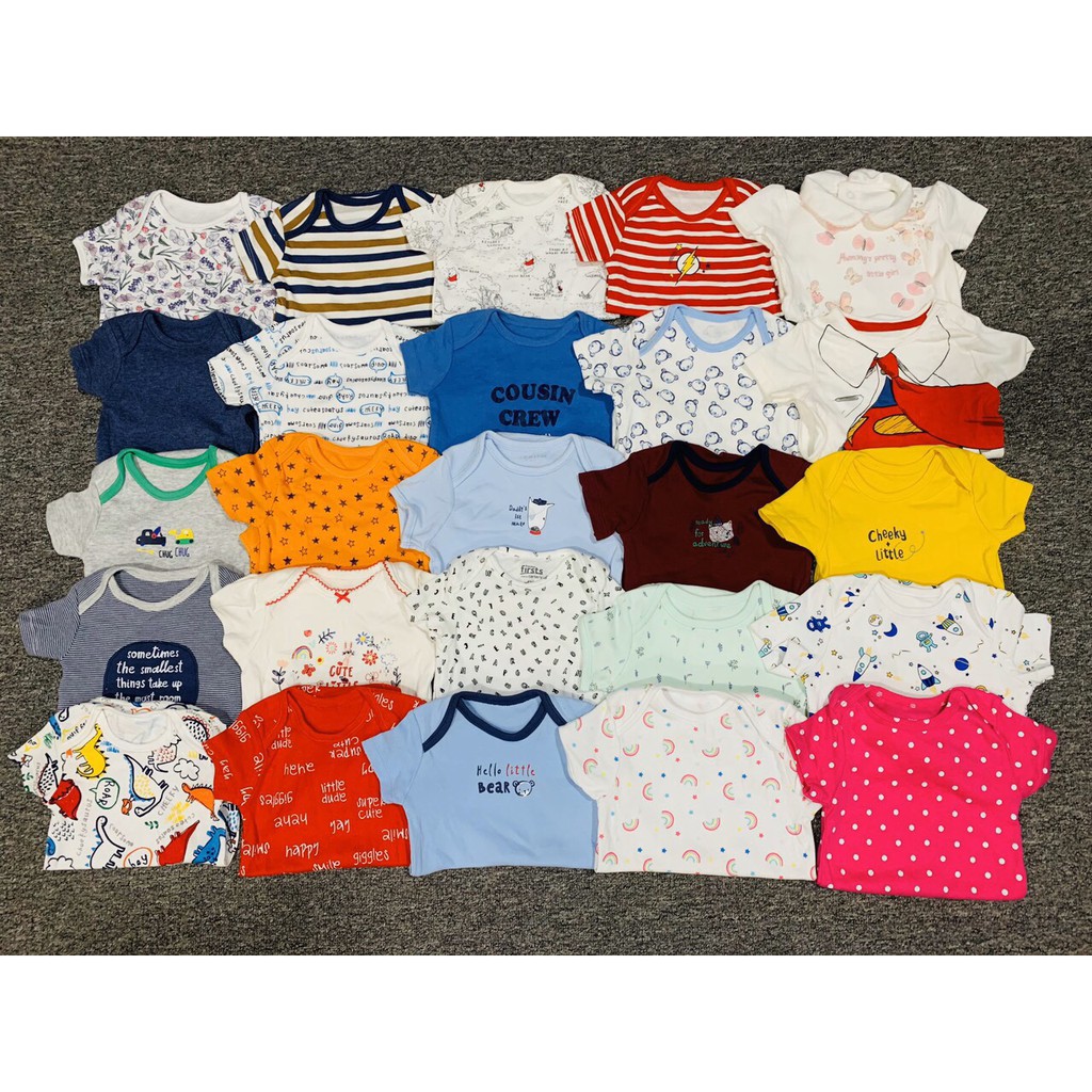 Set 5 bodysuit cotton xịn cho bé 0-24 tháng