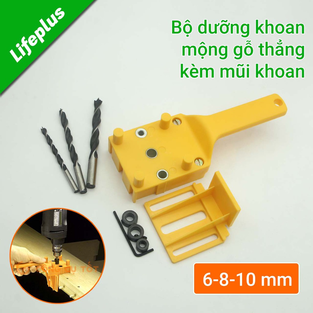 Bộ dưỡng khoan mộng gỗ thẳng mép tấm cầm tay 6-8-10mm DIY