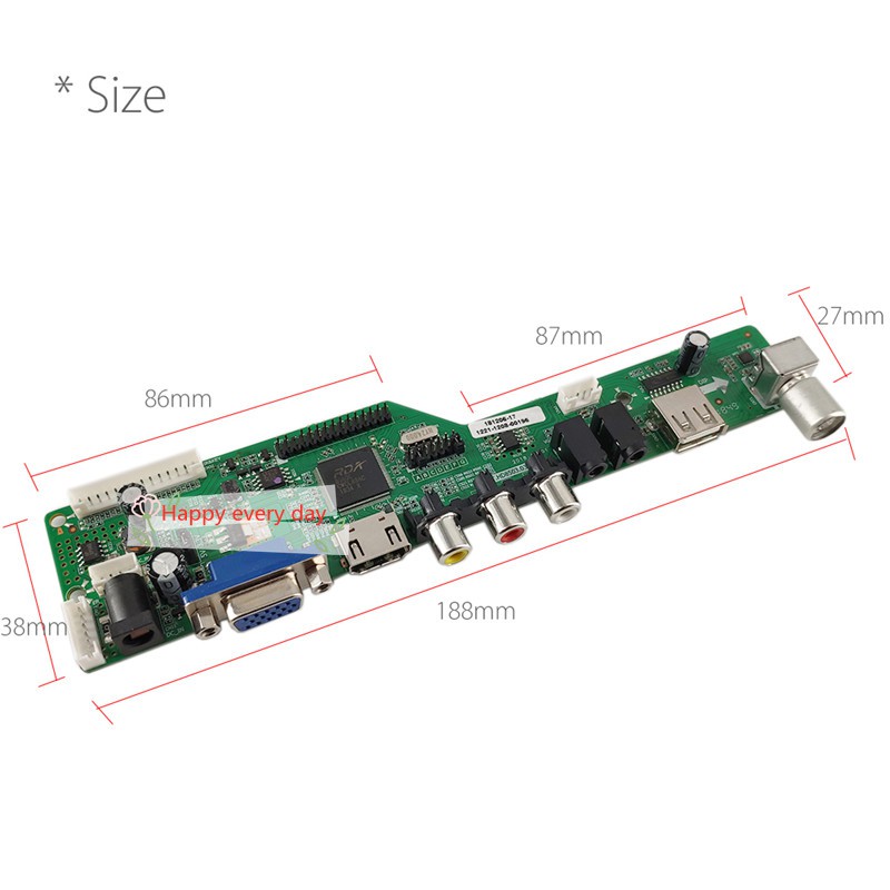 HD8503 No Need Firmware T.HD8503.03C Driver Board Free Program Universal LCD Controller Board TV Motherboard TV/AV/PC/HDMI/USB Media Built in 5 OSD Games Support 1920x1080