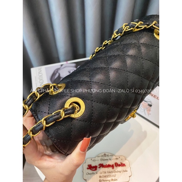 [FULL BOX VIP] Túi classsicc size 25cm trần ô da sần có Da test nguyên miếng