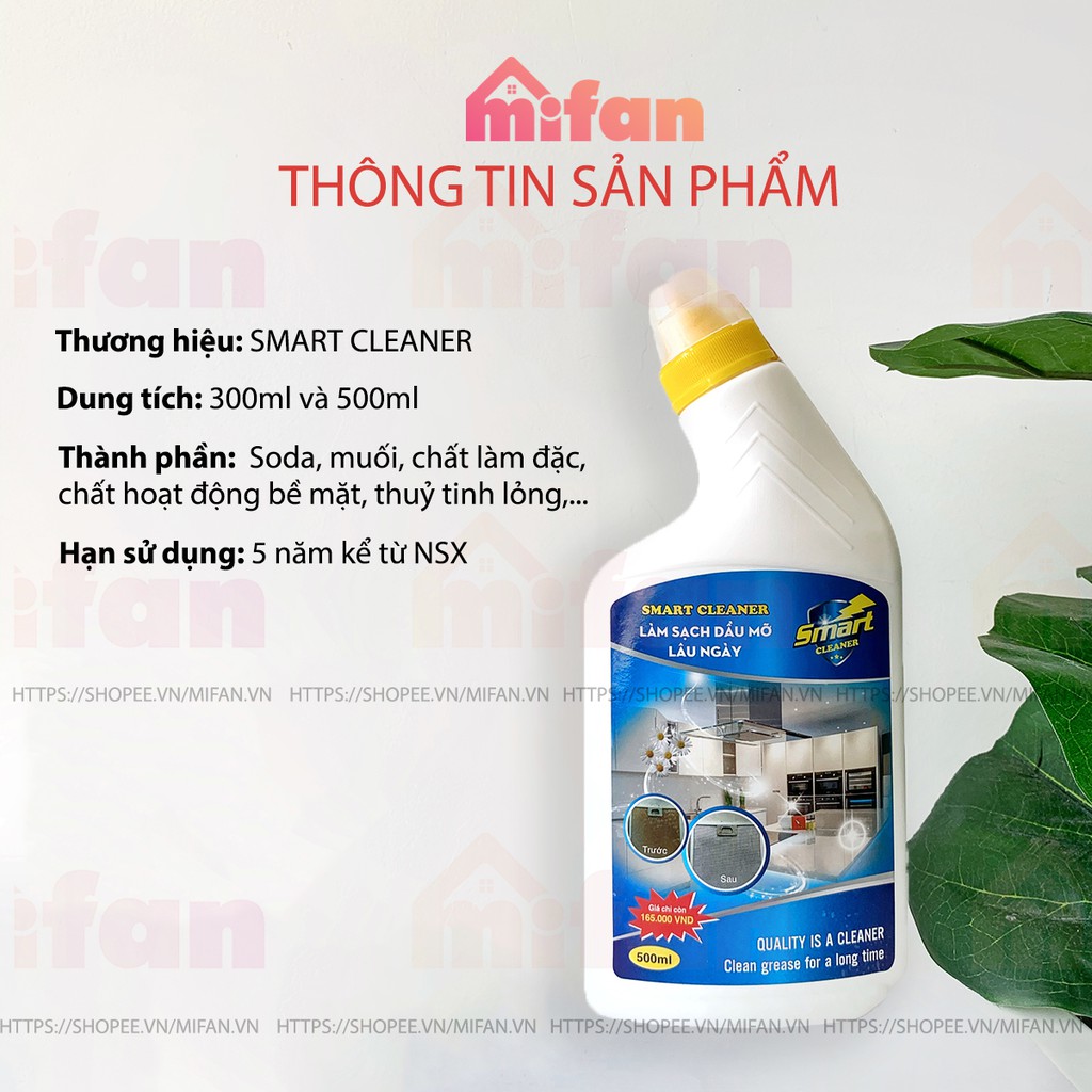 Nước Tẩy Rửa Dầu Mỡ Lâu Ngày SMART Cleaner - Làm Sạch Trong 5 Phút Không Cần Cọ Rửa