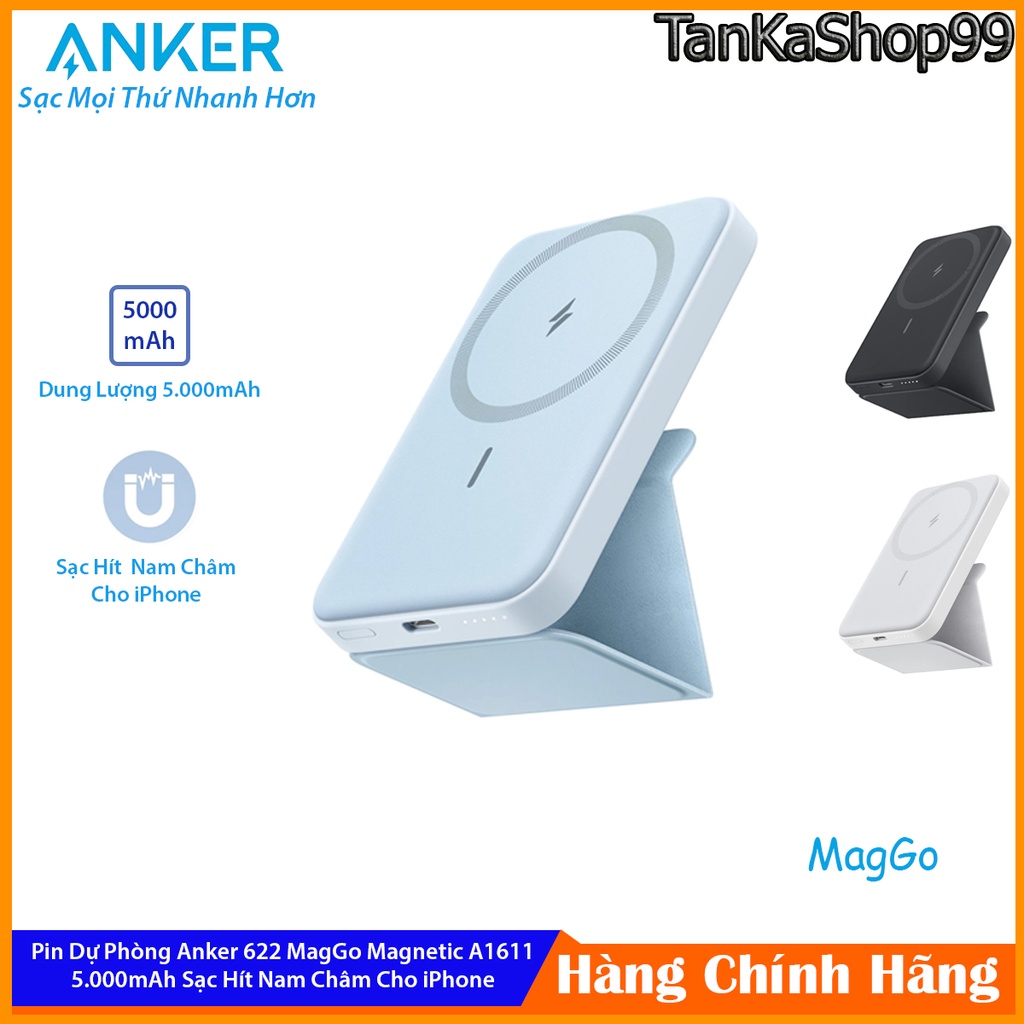 Pin sạc dự phòng Anker 622 MagGo Magnetic 5.000mAh A1611 Từ tính không dây ip 12/13series