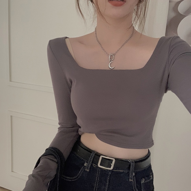 Áo Thun Nữ Dài Tay Cổ Tròn Thời Trang Hàn