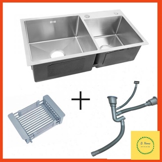 Chậu rửa bát, chậu rửa chén inox 304 kagol cao cấp, chống ồn, chống bắn nước 💖hàng chính hãng- bh 3 năm💖 tặng rổ co gãn