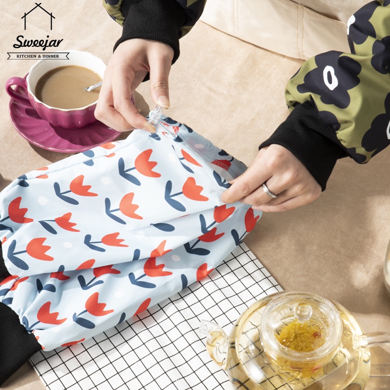 SWEEJAR Găng ống tay nấu ăn  bằng polyester chống nước chống dầu có thể điều chỉnh