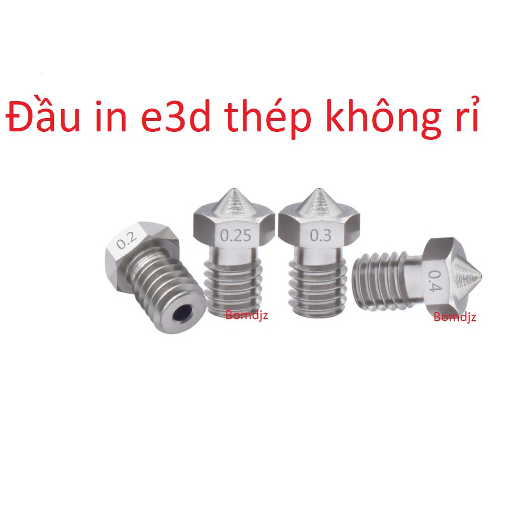 Đầu phun E3D 1.75mm bằng thép không gỉ ( 1 CÁI )