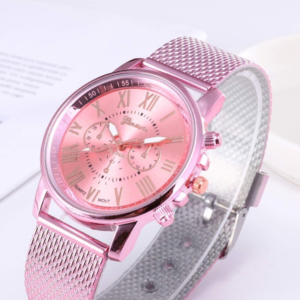 (Giá Sỉ) Đồng hồ thời trang nam nữ dây lưới nhựa Geneva QQ74