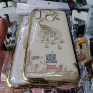 Ốp lưng Samsung m20 dẻo viền đính đá