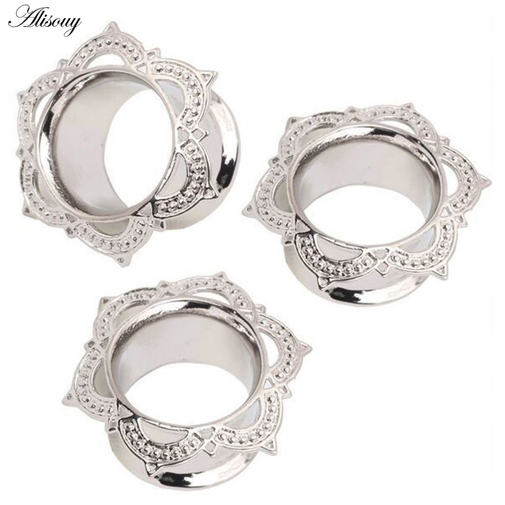 Alisouy 1 Cặp Nút Bịt Tai Bằng Đồng Thau Màu Trắng Kích Thước 6-16mm