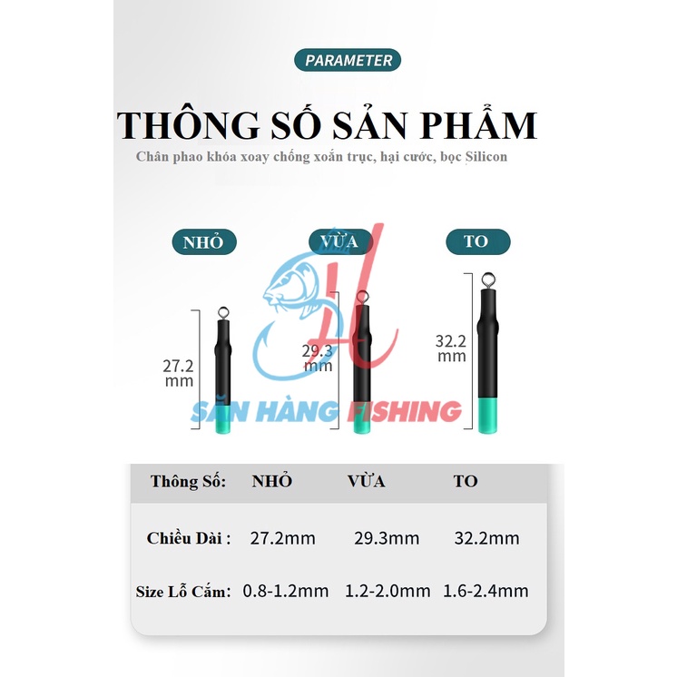 Chân cắm phao câu cá, gói chân phao silicon, chân phao cao cấp, săn hàng chất lượng cao