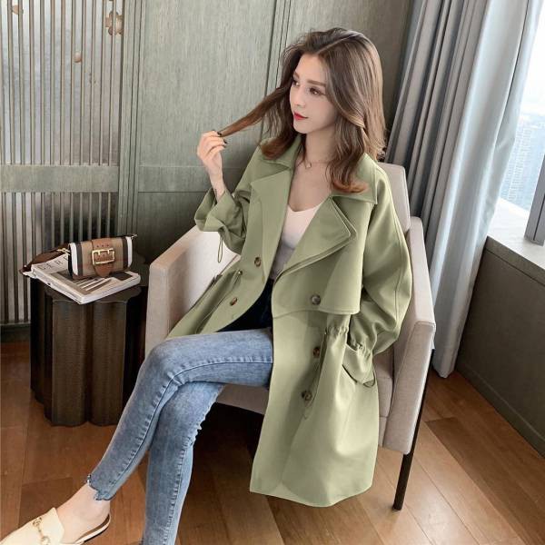 Áo Gió Dáng Rộng Màu Trơn Dễ Phối Đồ Thời Trang Mùa Thu Cho Nữ