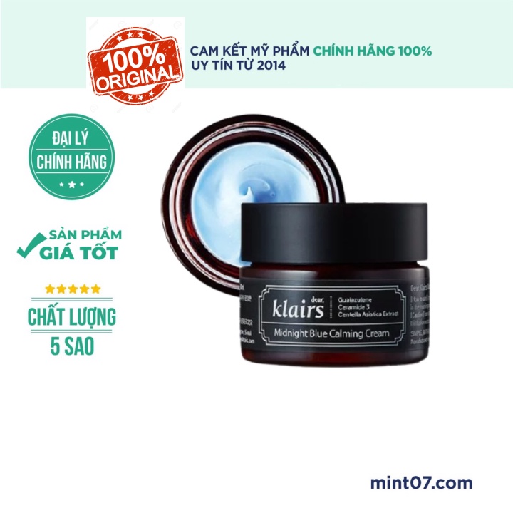 (thanh lý nghỉ bán) Kem Dưỡng Klairs Midnight Blue Calming Cream