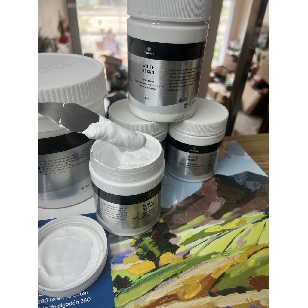 Sơn Lót Gesso Sunway dung tích 300/500ml màu trắng