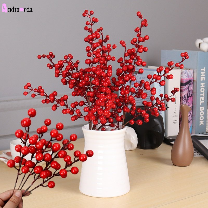 Set 5 Nhánh Quả Mọng Nhân Tạo 22cm Trang Trí Giáng Sinh / Năm Mới