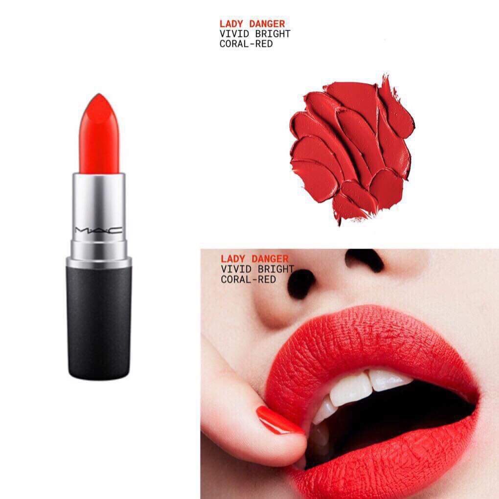 [Chính hãng, đủ bill, auth] SON LÌ MAC MÀU LADY DANGER - màu đỏ cam rất đẹp, top màu son Best - seller