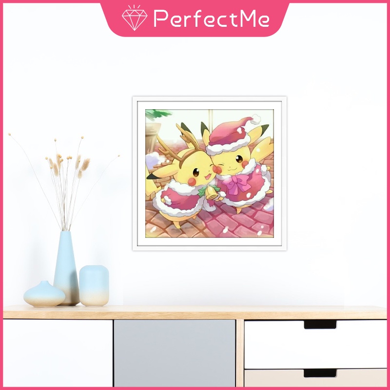 Bộ tranh đính đá 5D tự làm hình Pikachu 30X30