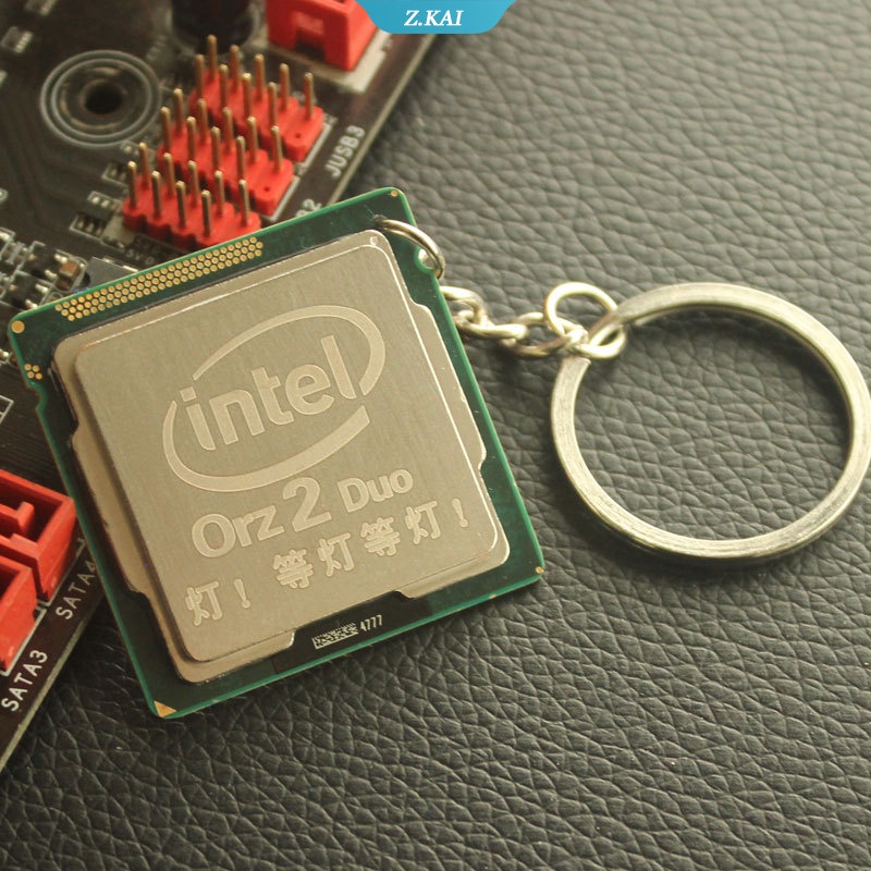 Móc Khóa Hình CPU Màu Sắc Trơn Sáng Tạo Độc Đáo