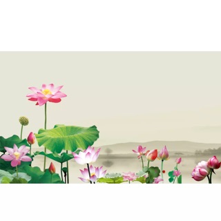 Tranh dán tường 3D VTC Hoa Sen- Lunawall 0199- KT: 120x90cm