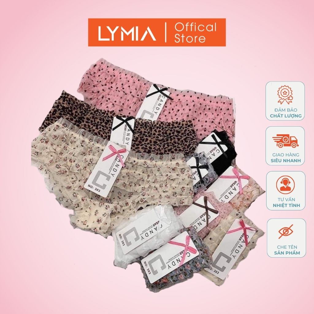 Quần lót ren nữ cao cấp ren bèo nhúm xếp tầng sexy 303