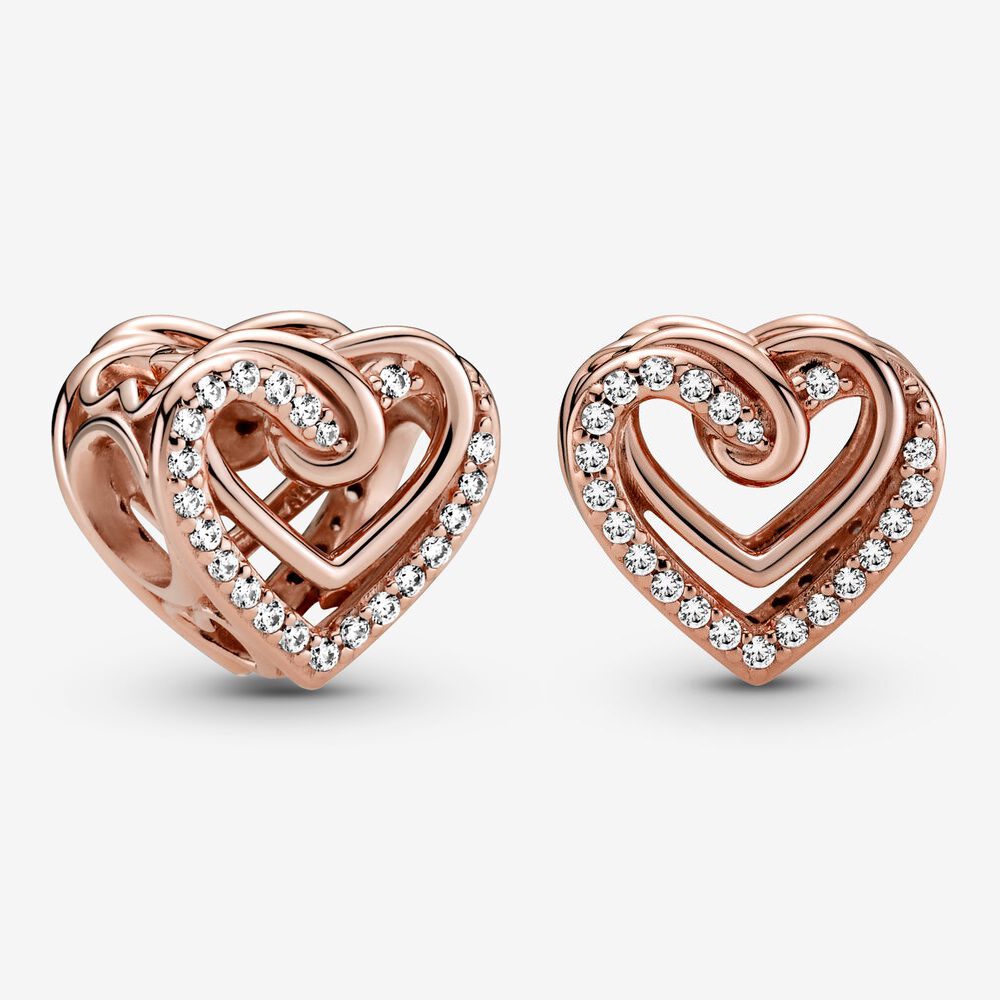 Dây Chuyền Mạ Bạc / Vàng Hồng Đính Hạt Charm Gia Đình Pandora Lấp Lánh