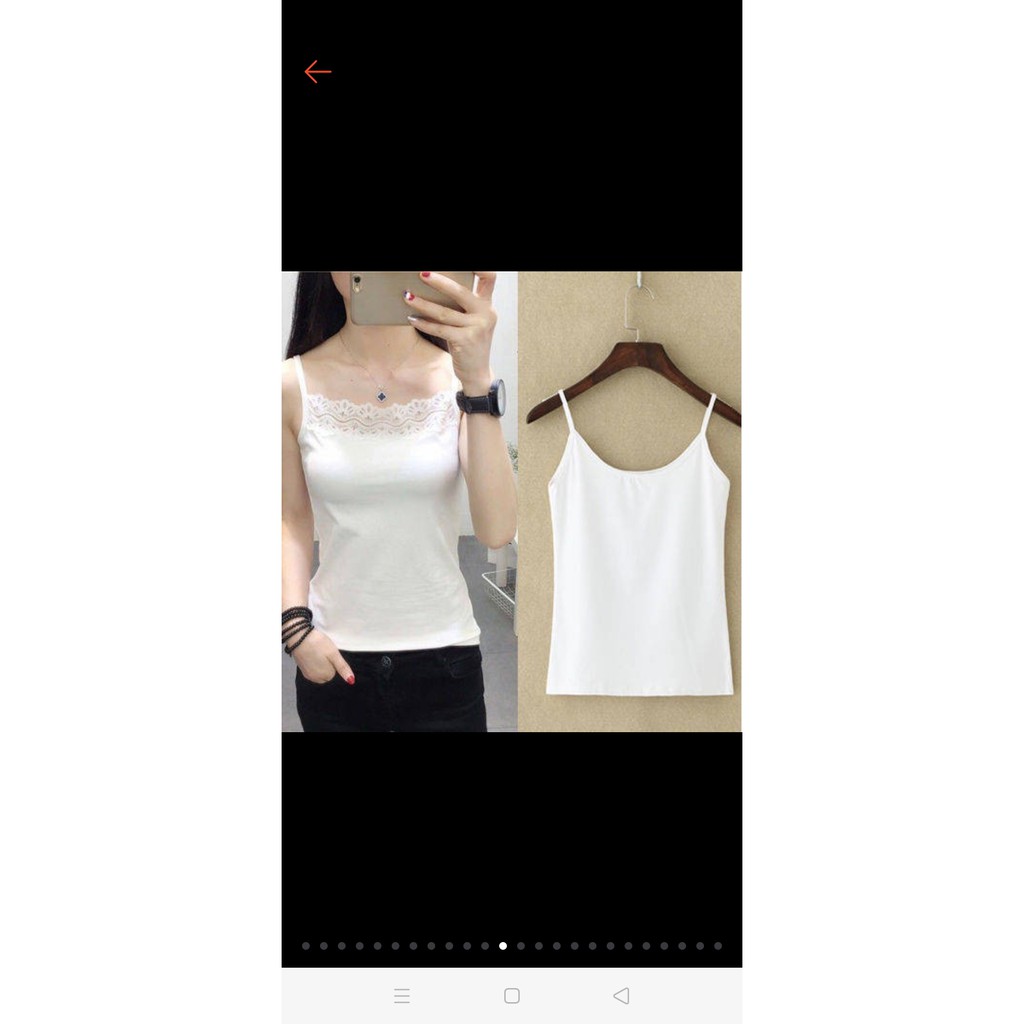 Áo 2 dây nữ phối ren_kèm ảnh thật
