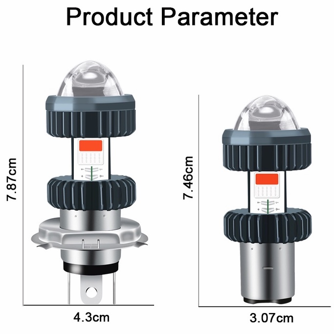 Đèn Pha H4 H6 BA20D COB 10W 10W Ánh Sáng Trắng + Đỏ / Xanh Dương DC12V Cho Xe Máy
