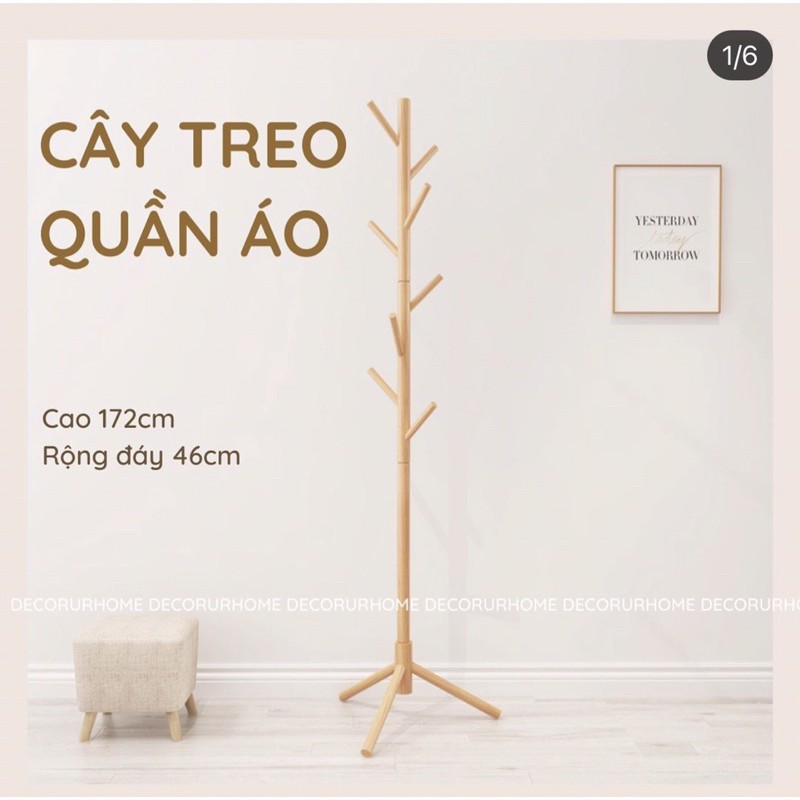 Cây Treo Quần Áo Gỗ Beech- Phong cách Scandinavian Hiện đại( ảnh thật)